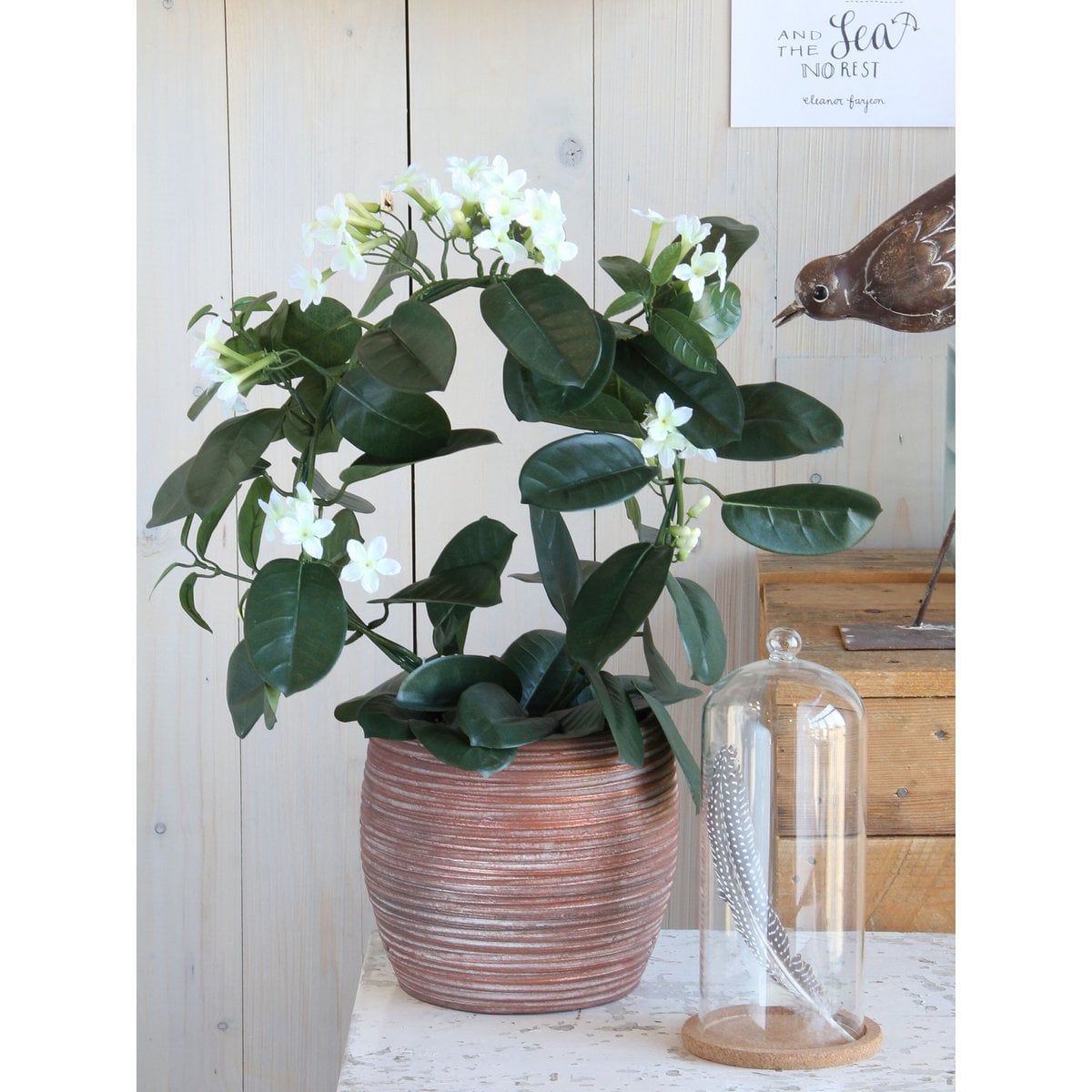 Kunstplant Stephanotis Wit Mica Decorations