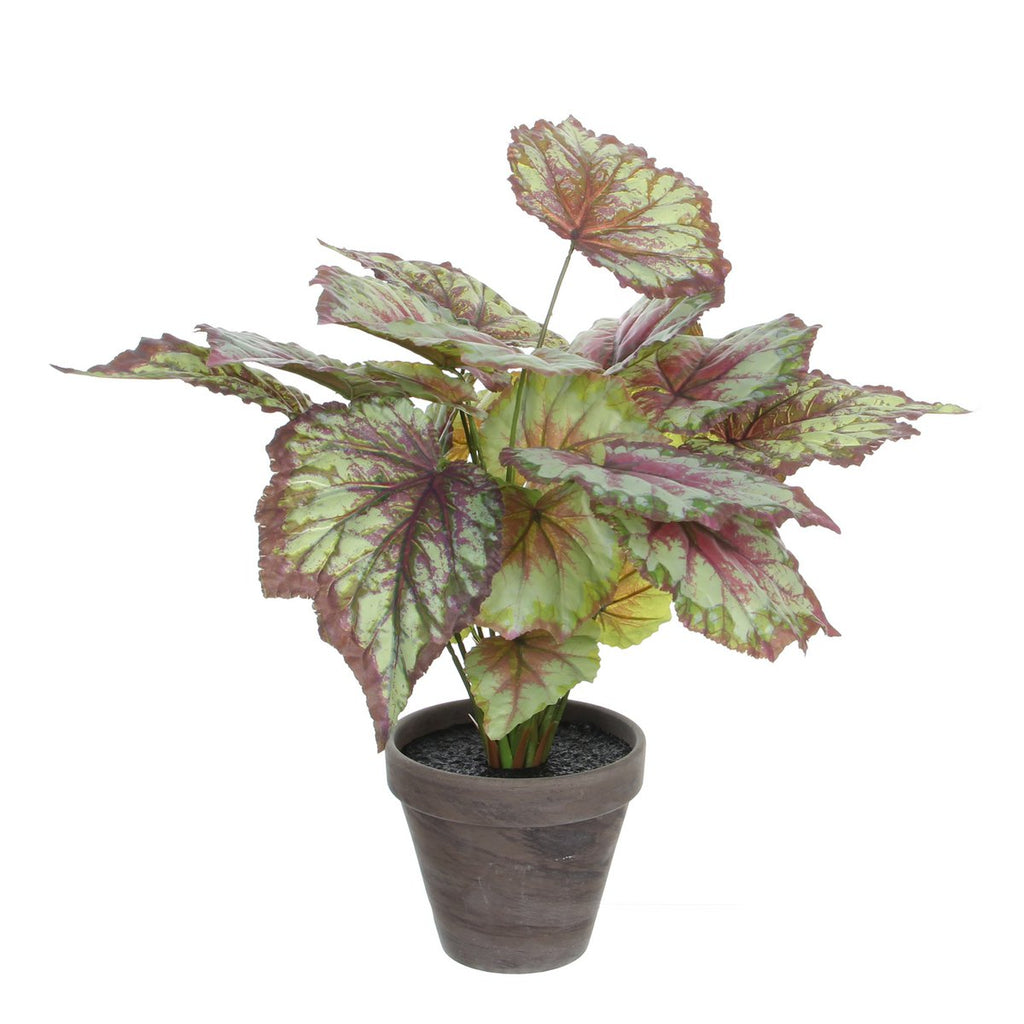 Begonia Kunstplant in Bloempot Stan - H40 x Ø38 cm - Rood