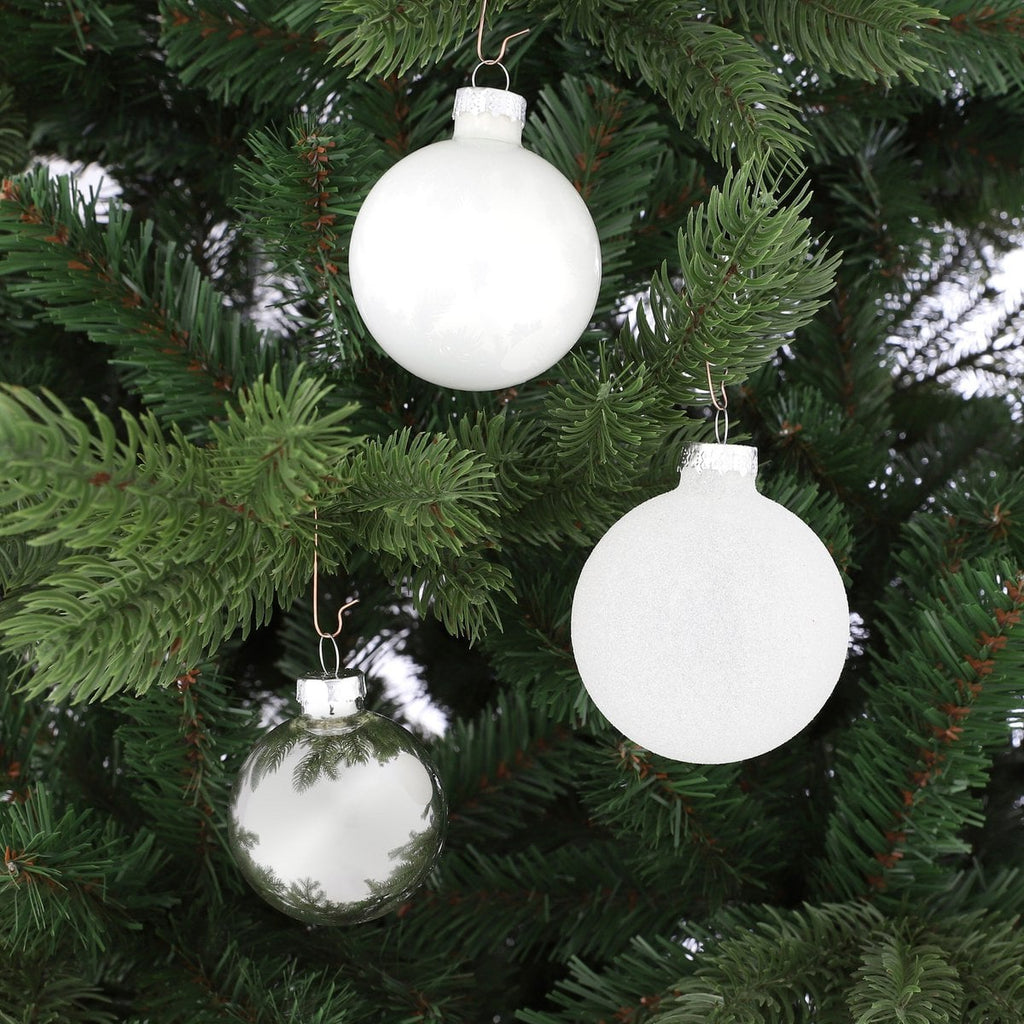 Kerstballen set  Wit Mica Decorations