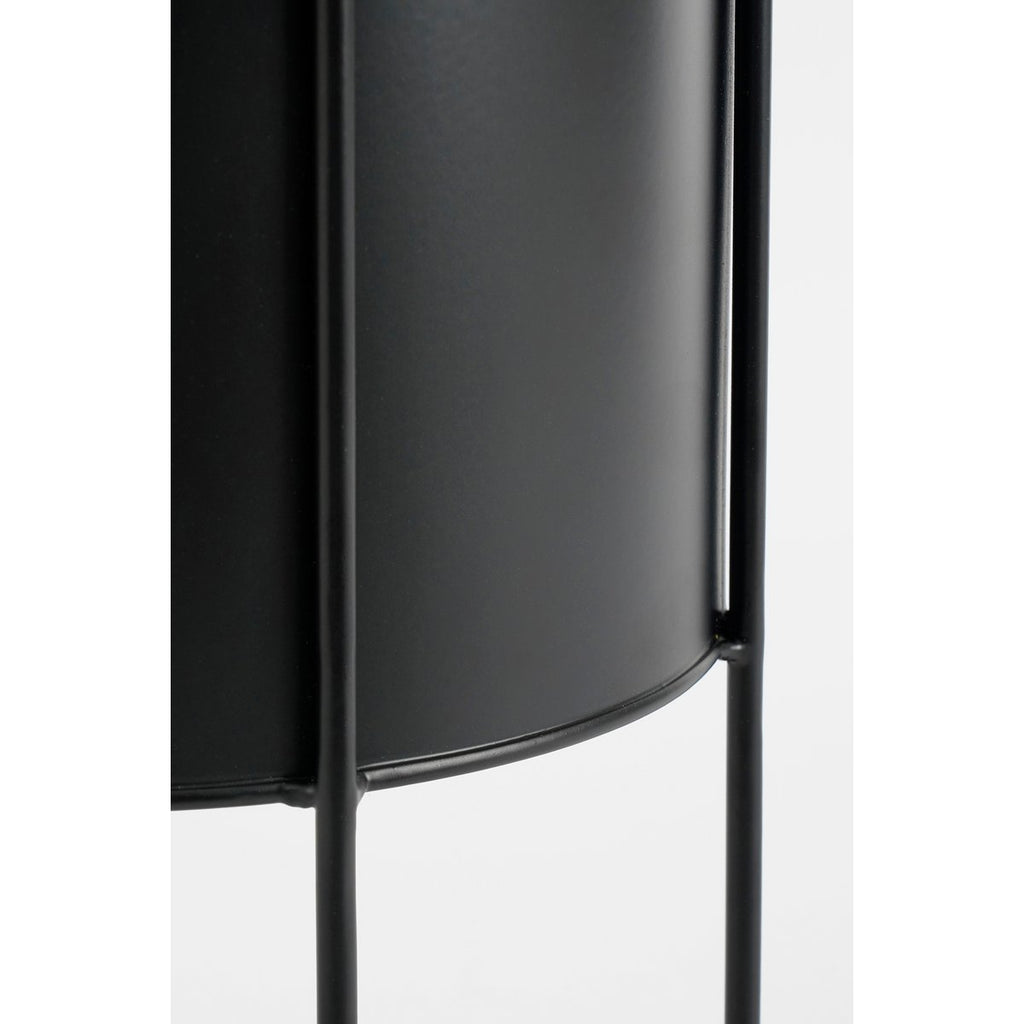 Petry Bloempot op Standaard - Set van 3 - L27 x B25 x H51 cm - Metaal - Zwart