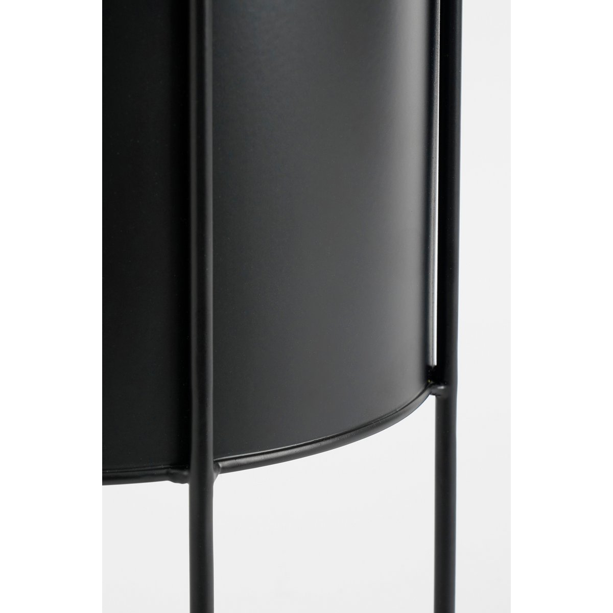 Petry Bloempot op Standaard - Set van 3 - L27 x B25 x H51 cm - Metaal - Zwart