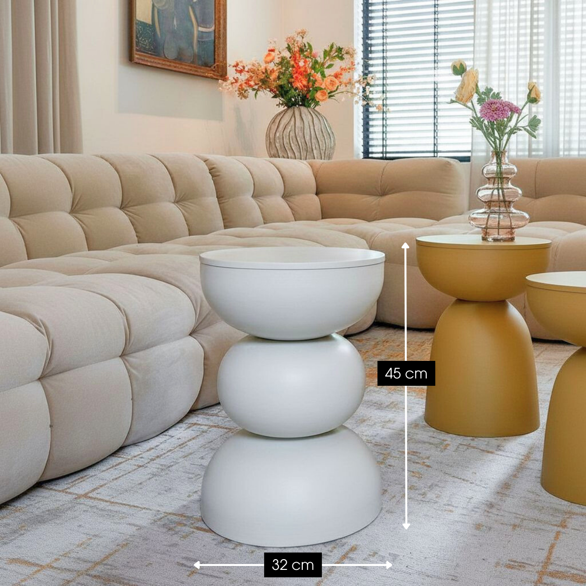 Bijzettafel Luna Gebroken wit Mica Decorations