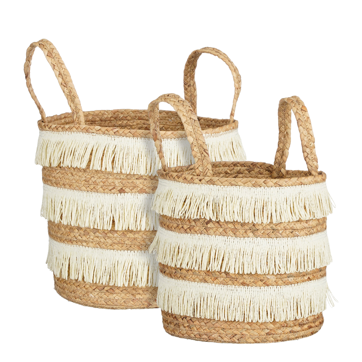 Opbergmand - Set van 2 - H30 x Ø32 cm - Waterhyacint - Bruin