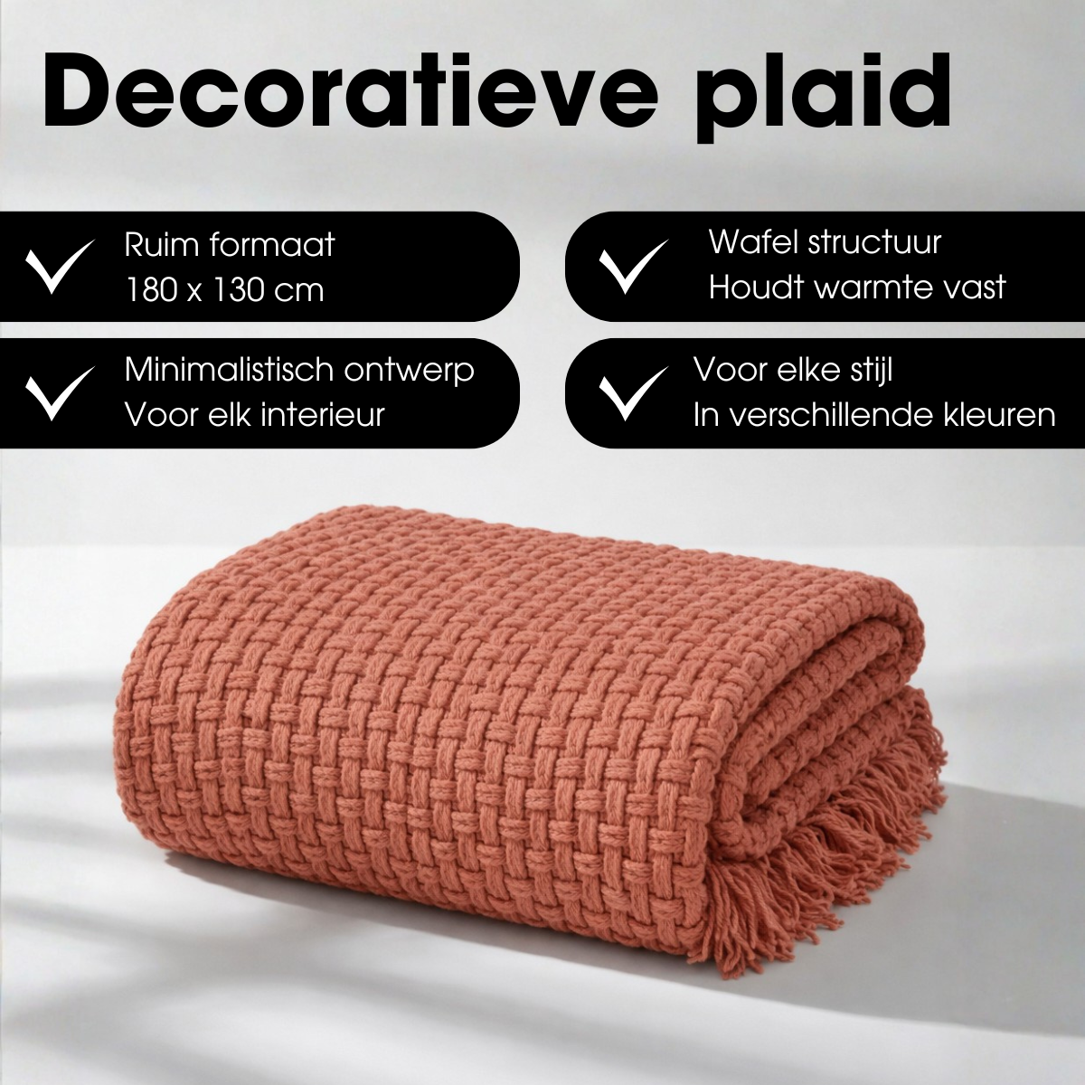 Plaid Cosenza Roze Mica Decorations