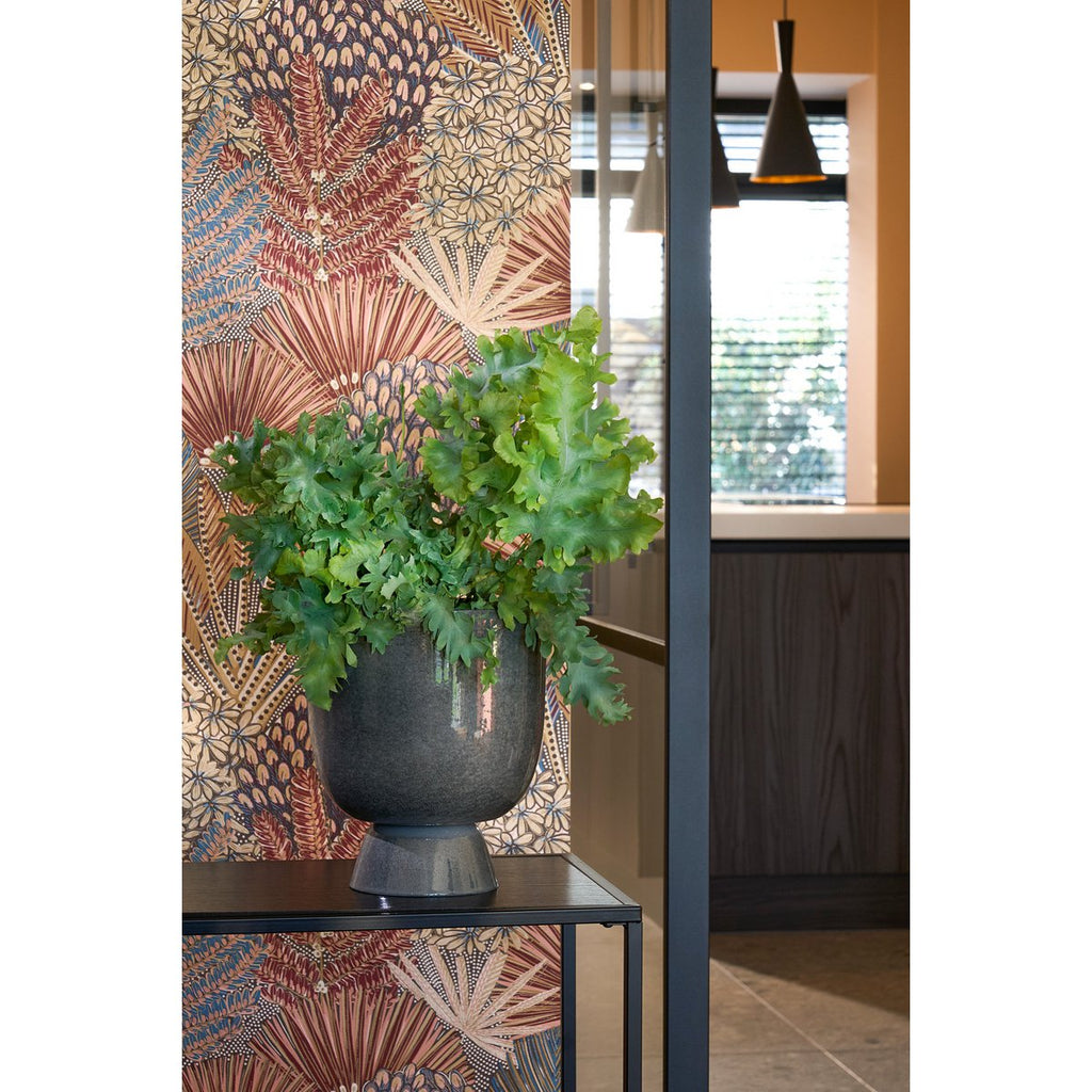 James Bloempot op Standaard - H22 x Ø19 cm - Metaal - Grijs