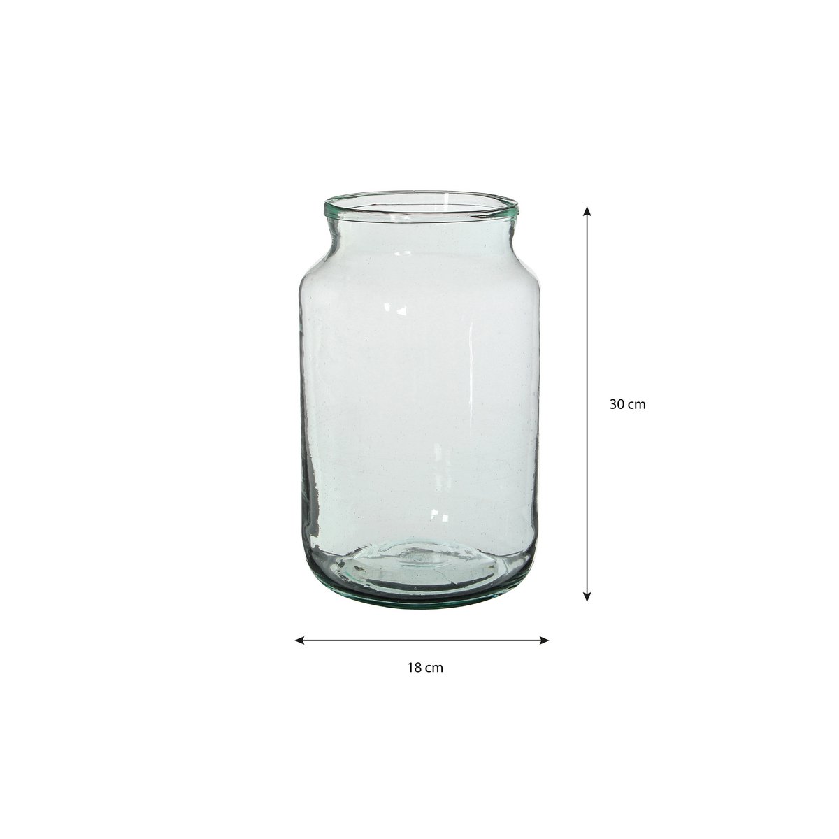 Vienne Vaas - H30 x Ø18 cm - Gerecycled Glas - Transparant