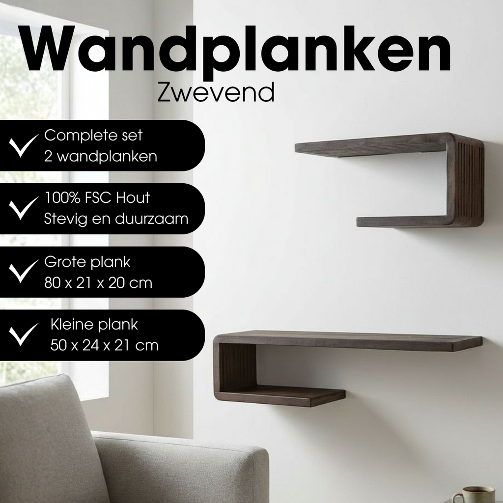 Wandplank  Donkerbruin Mica Decorations