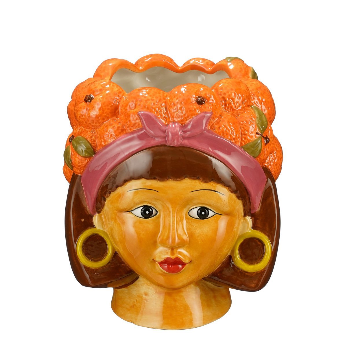 Funny Bloempot Binnen - L20 x B20 x H22 cm - Dolomiet - Oranje