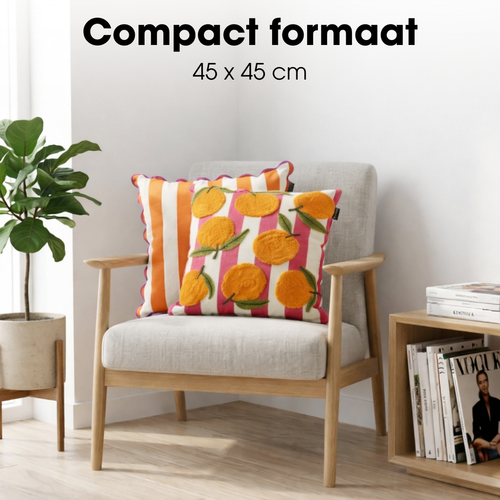 Sierkussen  Gebroken wit Mica Decorations