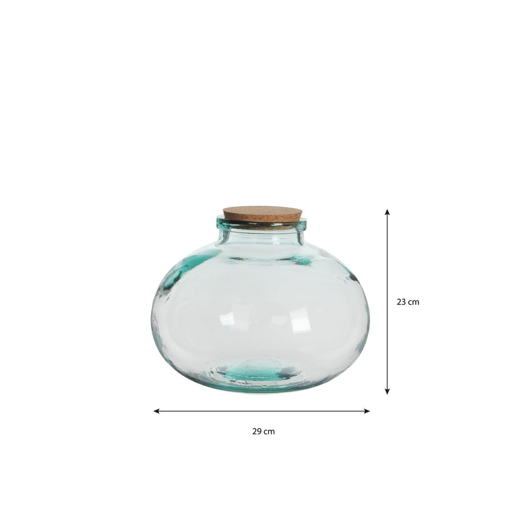 Olly Vaas - H23 x Ø29 cm - Gerecycled Glas - Transparant