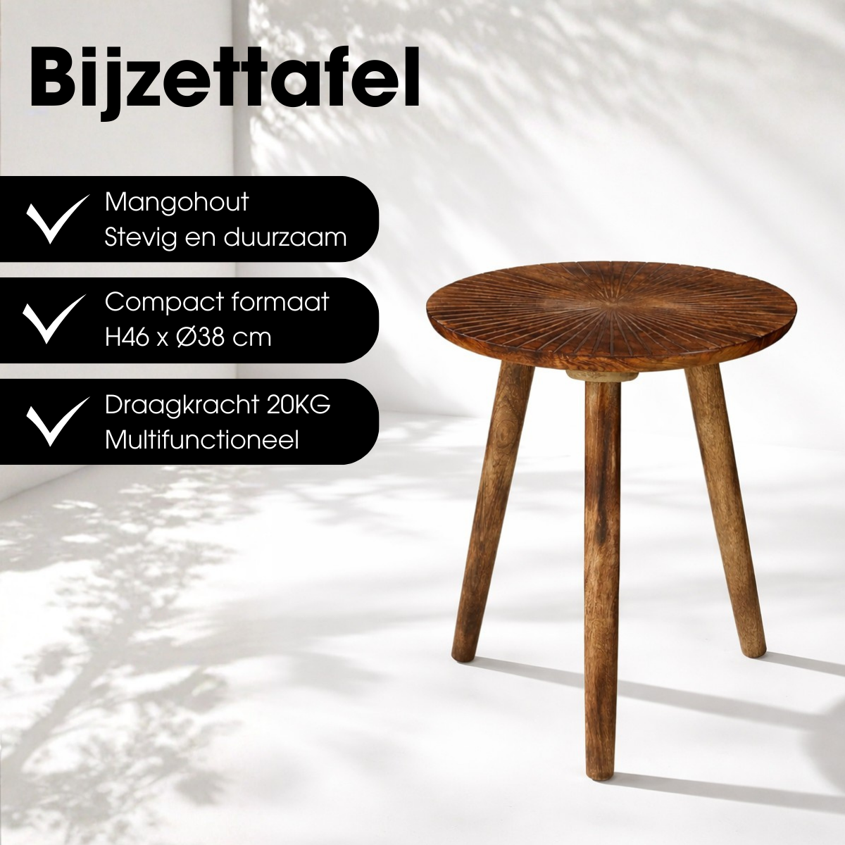 Bijzettafel Pomante Donkerbruin Mica Decorations