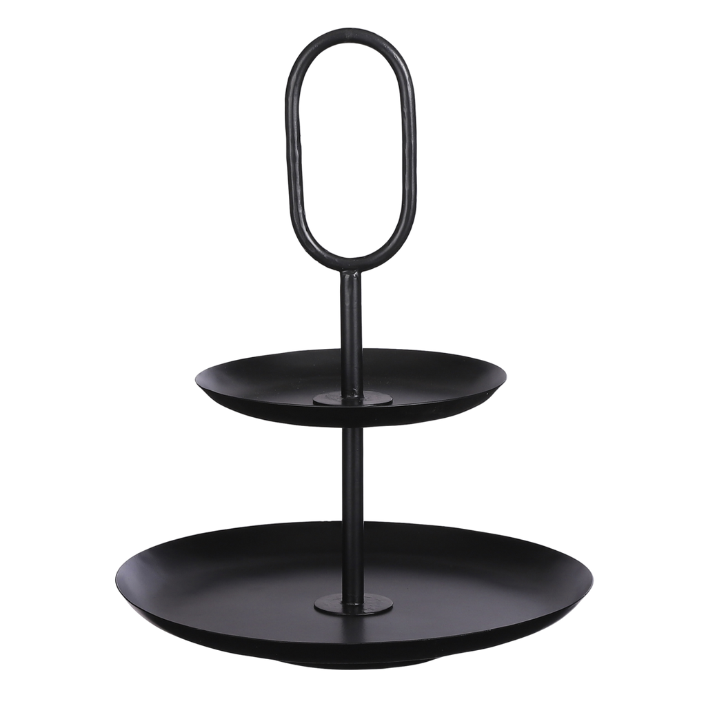 Rama Etagère 2 Laags - H36 x Ø28 cm - Metaal - Zwart