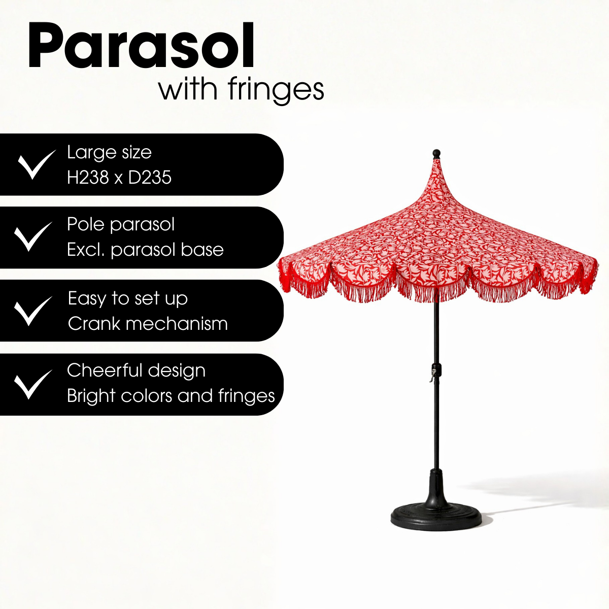 Parasol Kelly Rood Mica Decorations