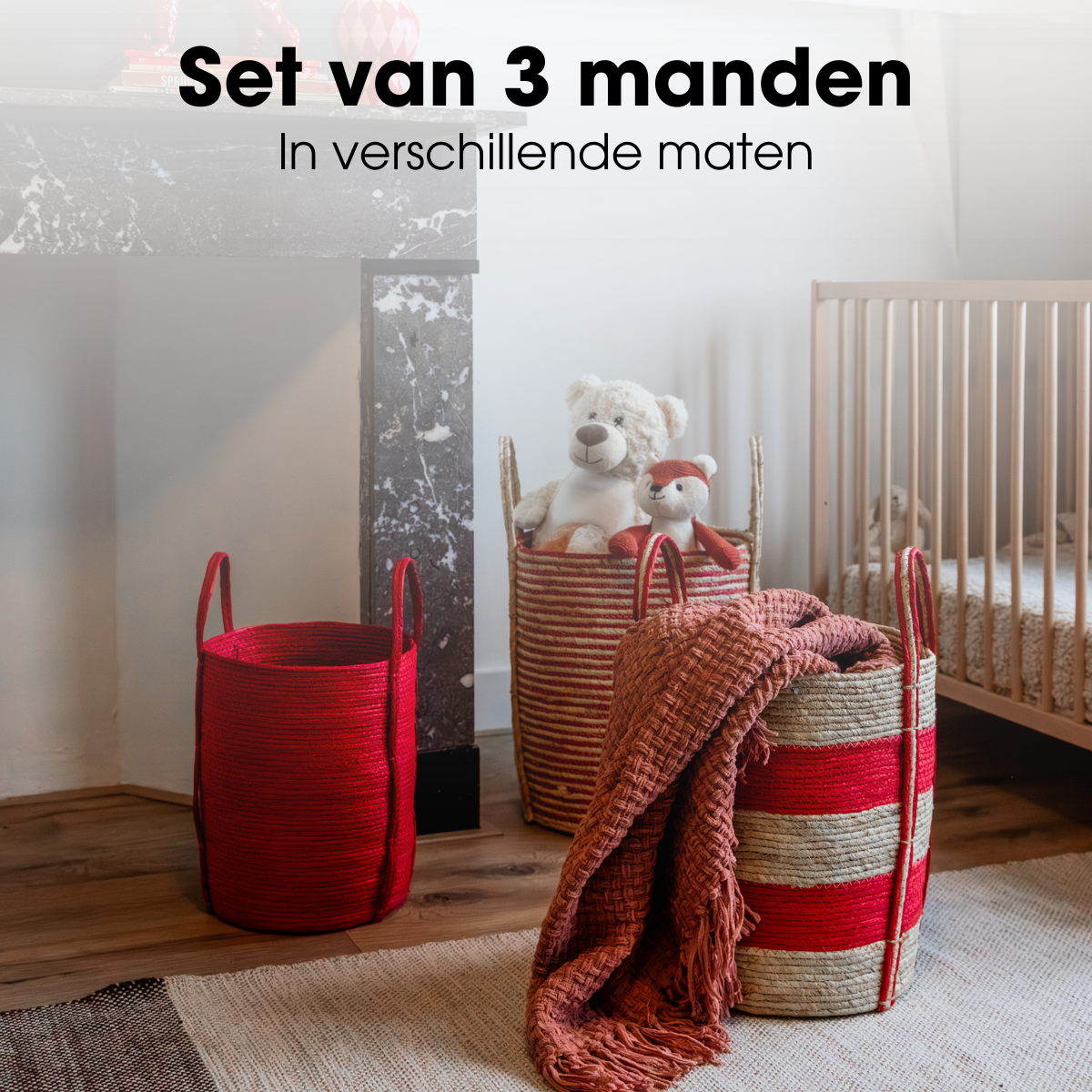 Plantenmandset Rood Mica Decorations