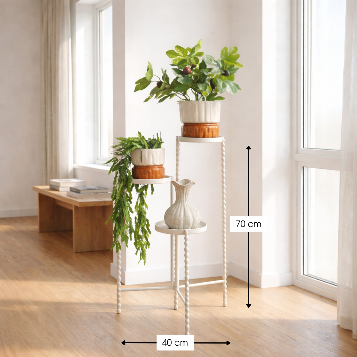 Plantenstandaard Salvo Gebroken wit Mica Decorations