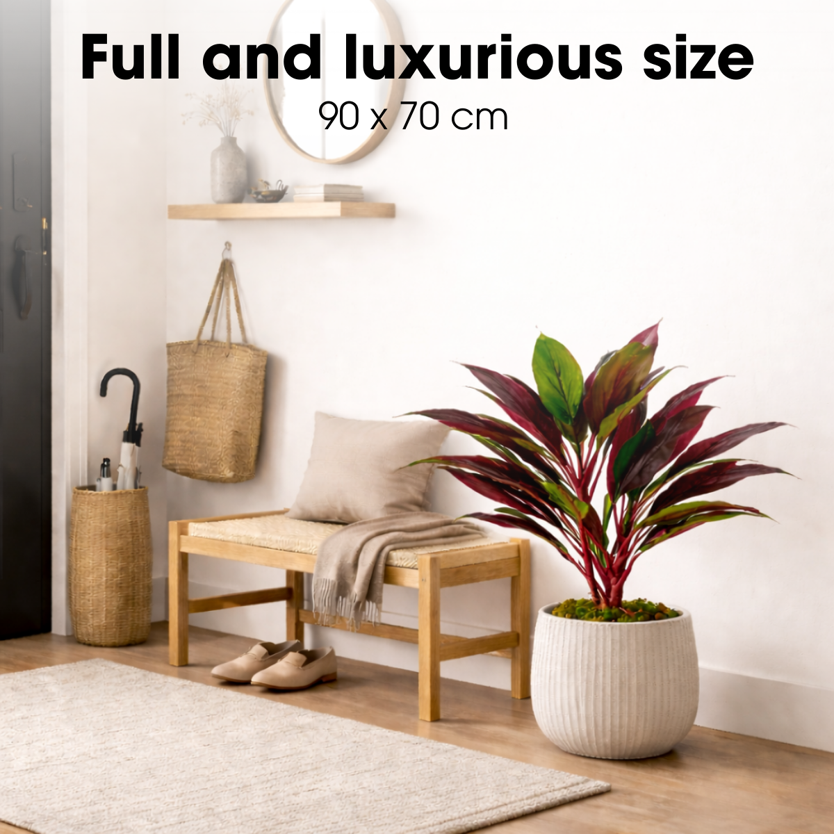 Kunstplant Cordyline Rood Mica Decorations