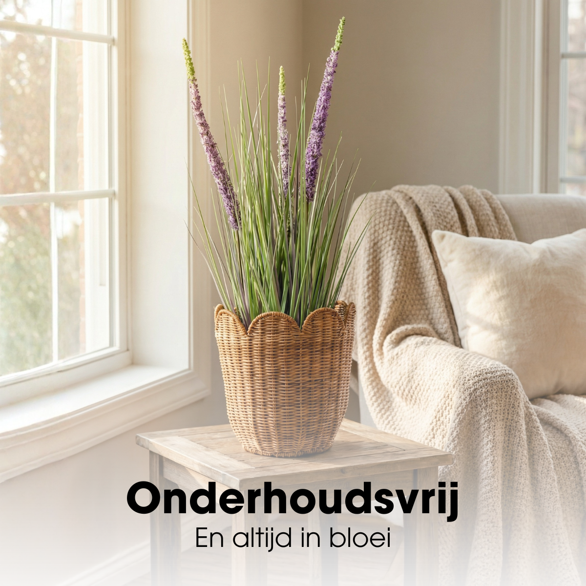 Kunstplant Siergras Paars Mica Decorations