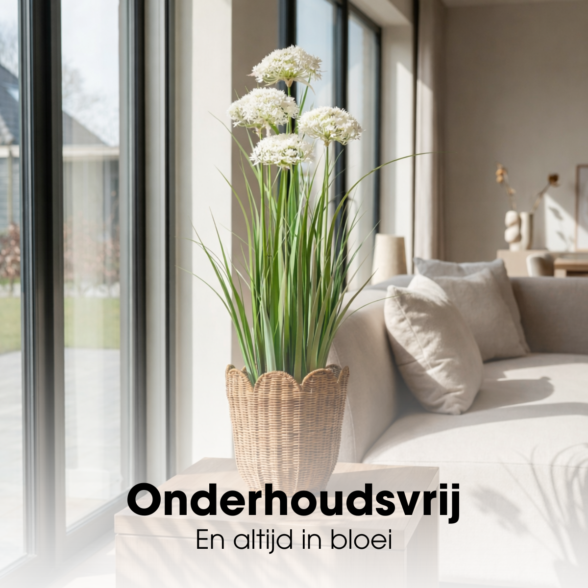 Kunstplant Siergras Wit Mica Decorations