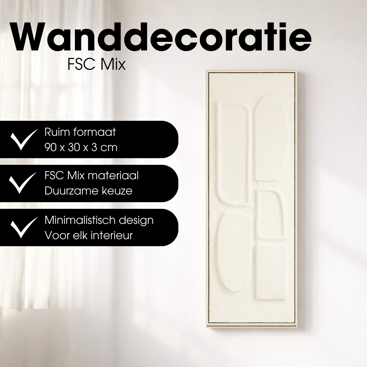 Wanddecoratie  Gebroken wit Mica Decorations