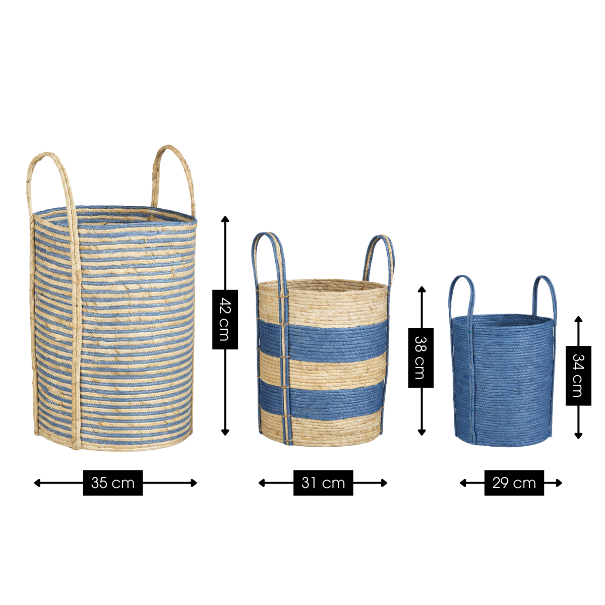 Plantenmand set  Blauw Mica Decorations