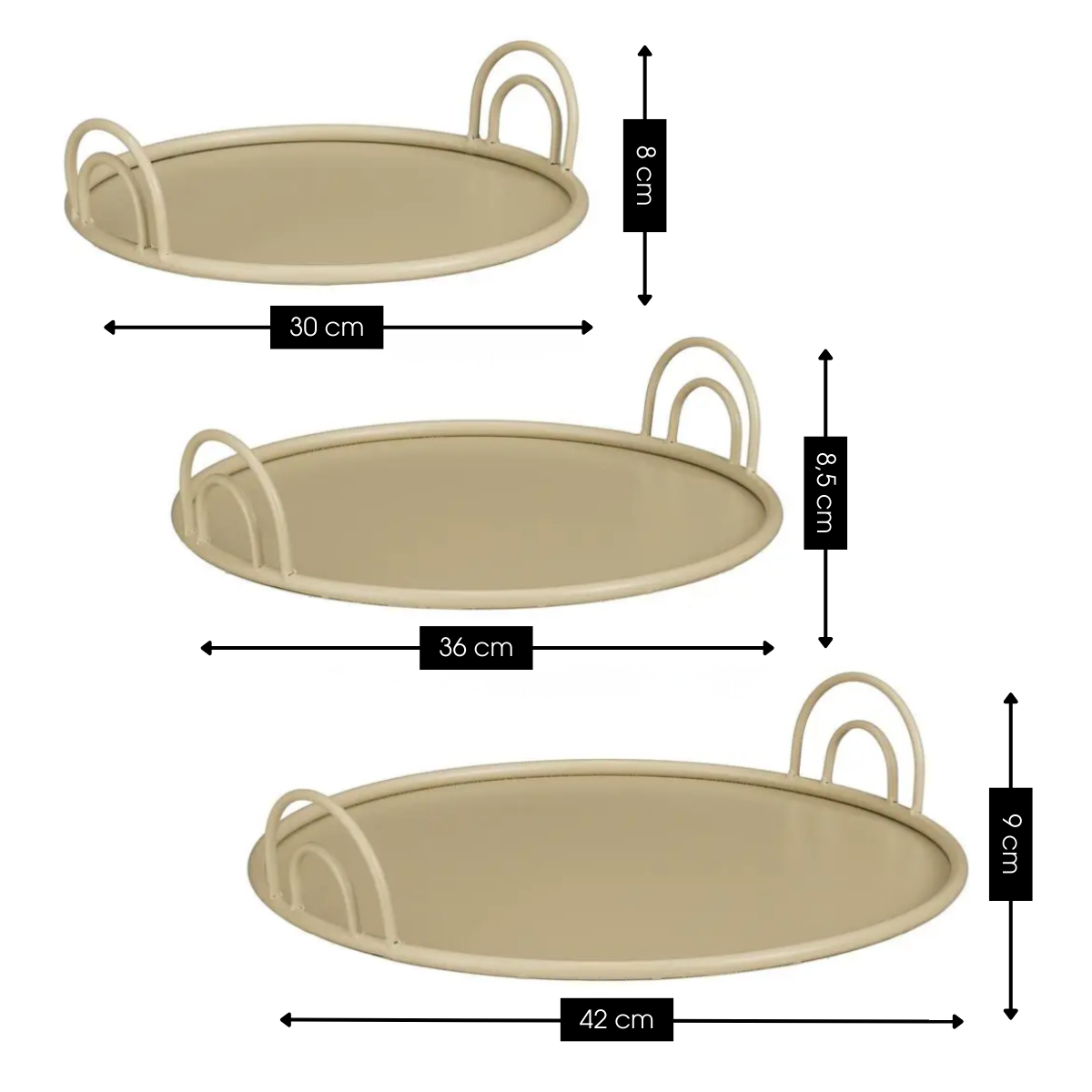 Dienblad Beige Beige Mica Decorations