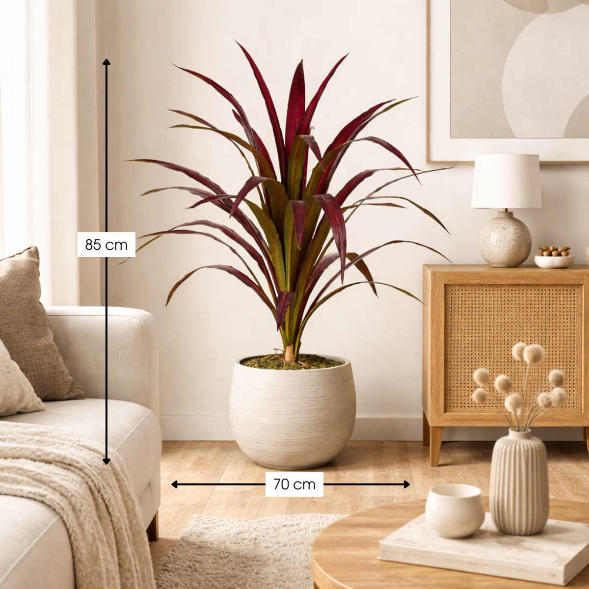 Kunstplant Bananenboom Rood Mica Decorations