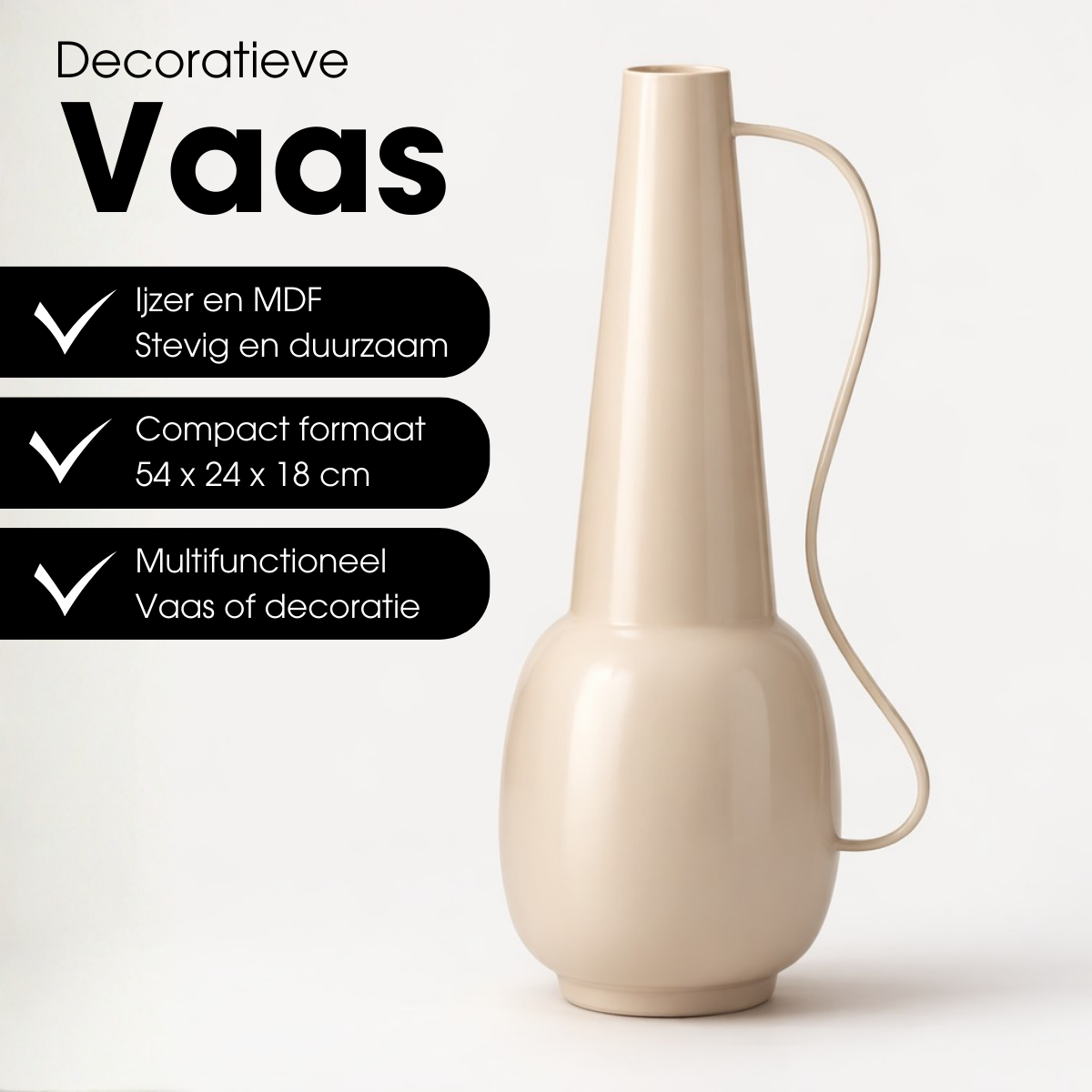 Vaas Tosno Gebroken wit Mica Decorations