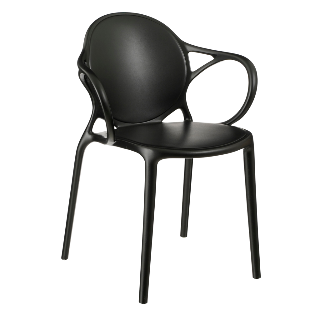 Nebraska Tuinstoel - L56 x B57 x H80 cm - Polypropyleen - Zwart