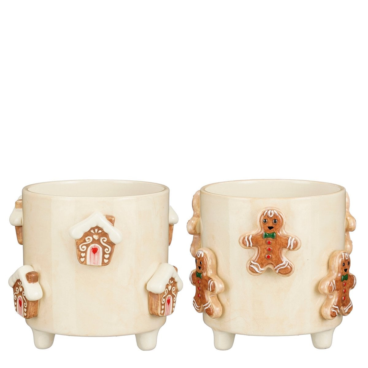 Kerst bloempot binnen  Gebroken wit Mica Decorations