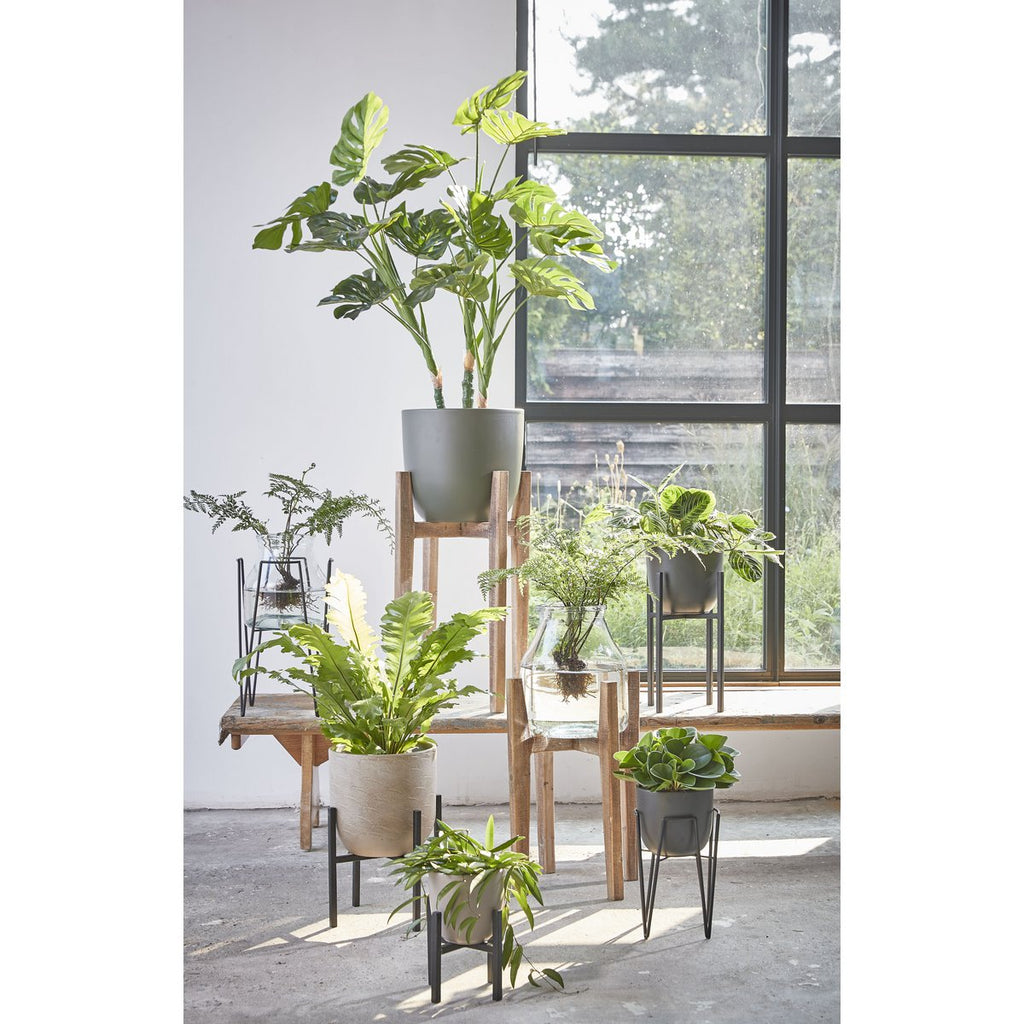 Blom Plantenstandaard - L30 x B30 x H50 cm - Metaal - Zwart Mica Decorations