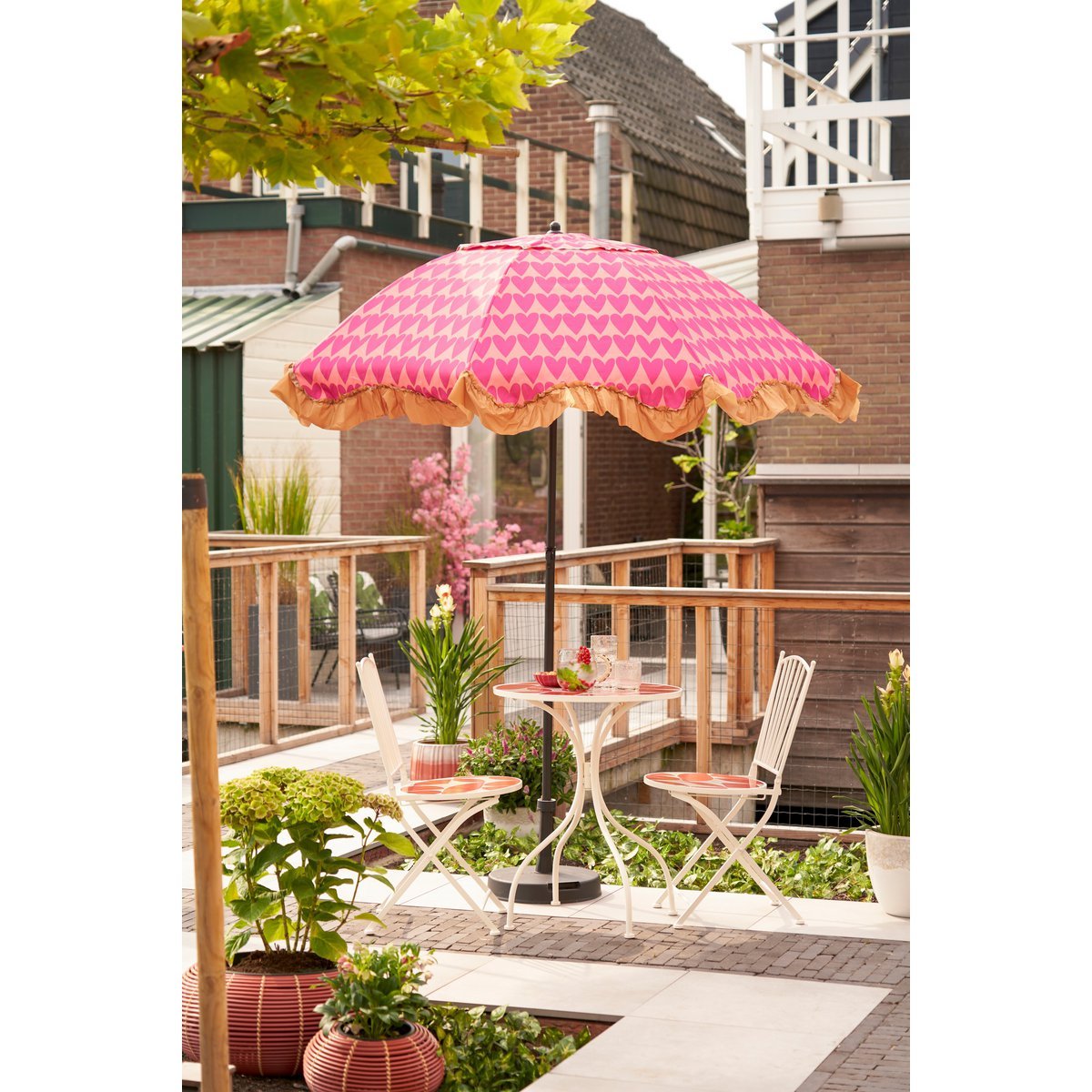Heart Parasol - H238 x Ø220 cm - Roze