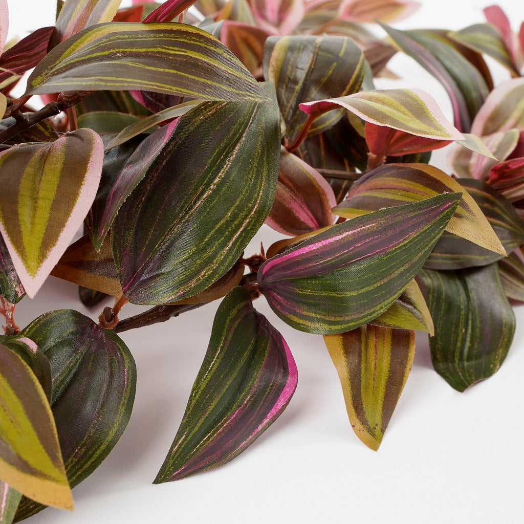 Tradescantia Kunst Hangplant - L15 x B20 x H54 cm - Bordeaux Mica Decorations