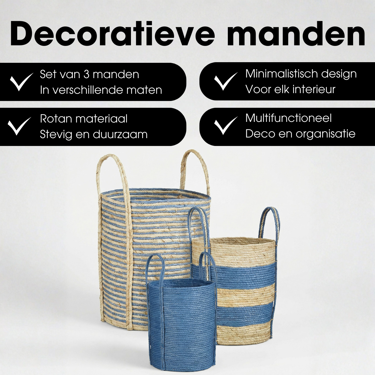 Plantenmand set  Blauw Mica Decorations