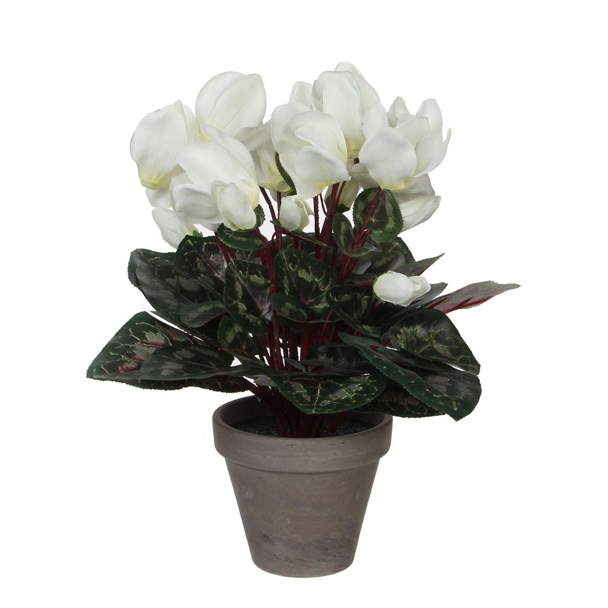 Kunstplant Cyclamen Wit Mica Decorations