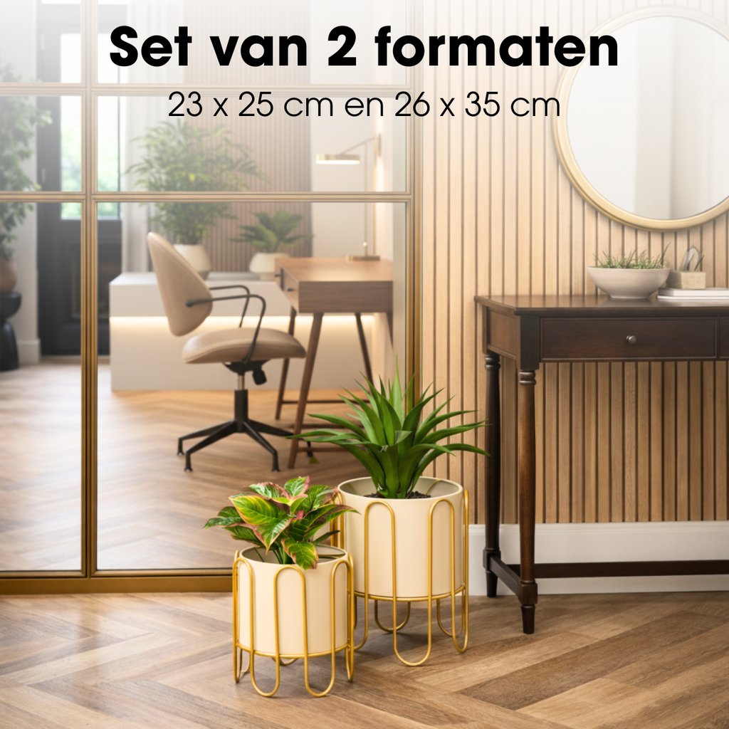 Bloempot binnen Dione Bruin Mica Decorations