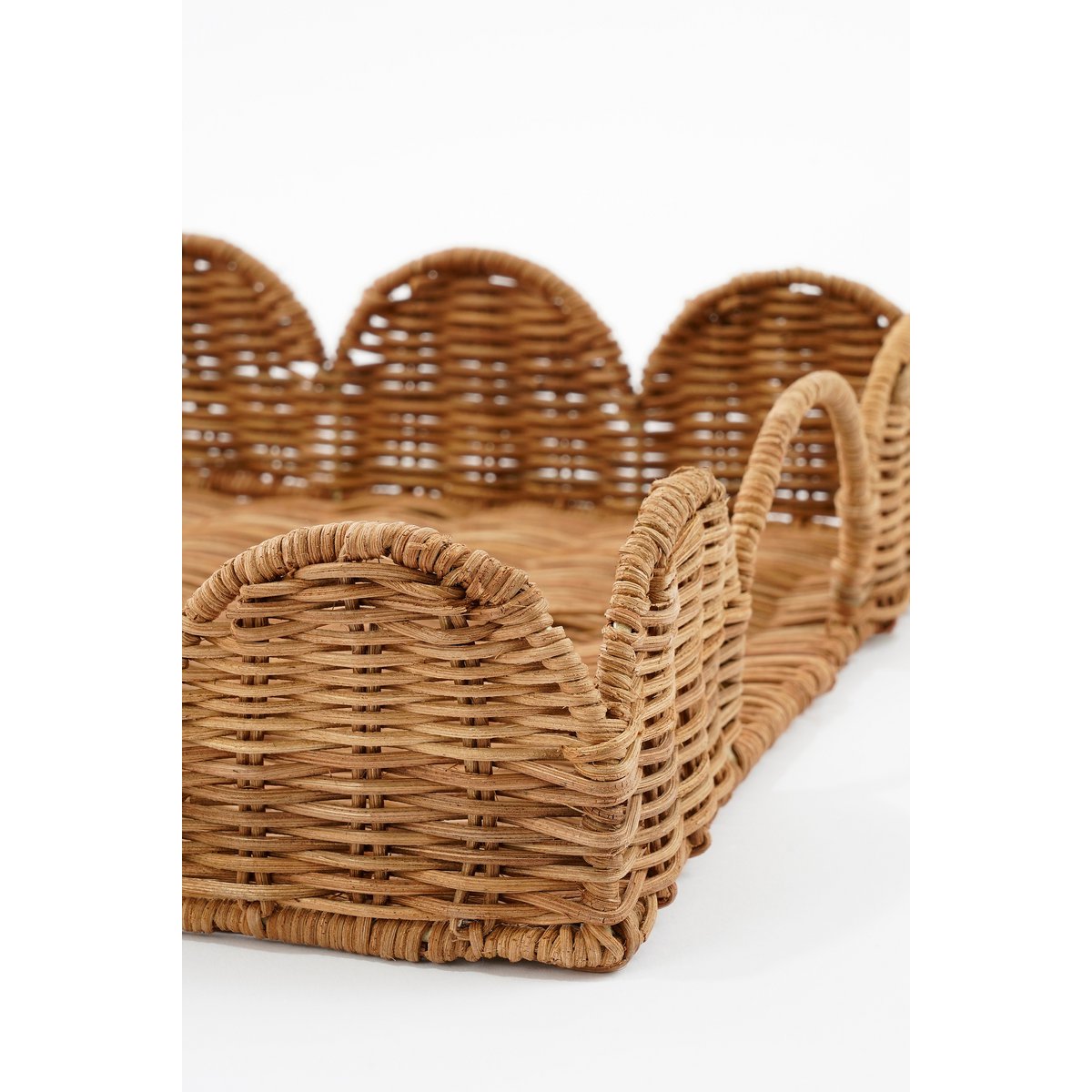 Eleta Dienblad - Set van 2 - L50 x B35 x H8 cm - Rotan - Bruin
