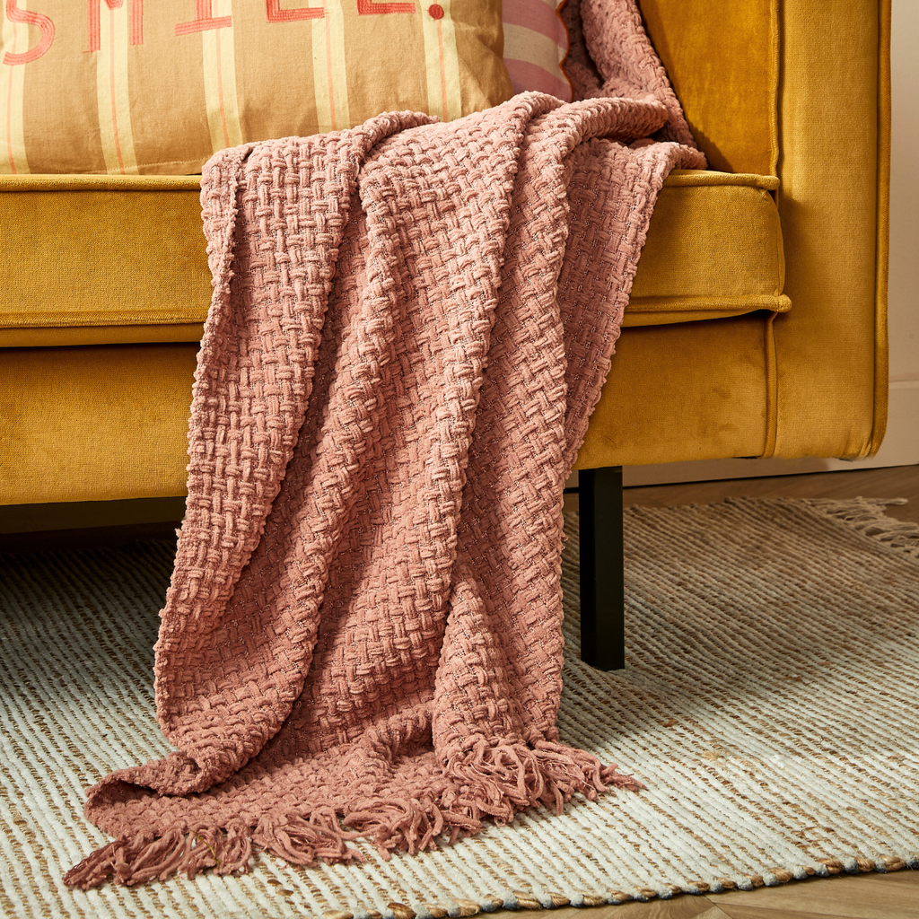 Plaid Cosenza Roze Mica Decorations