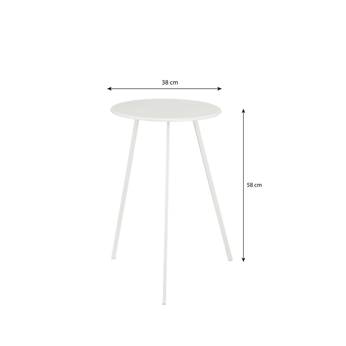 Seatle Bijzettafel Buiten - H58 x Ø38 cm - Metaal - Wit