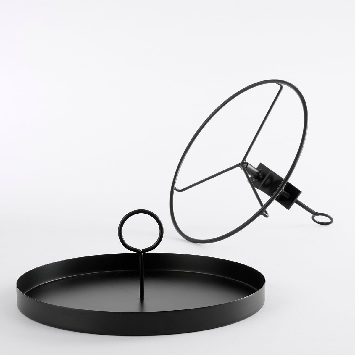 Aston Dienblad met Klem - H30 x Ø31 cm - Metaal - Zwart