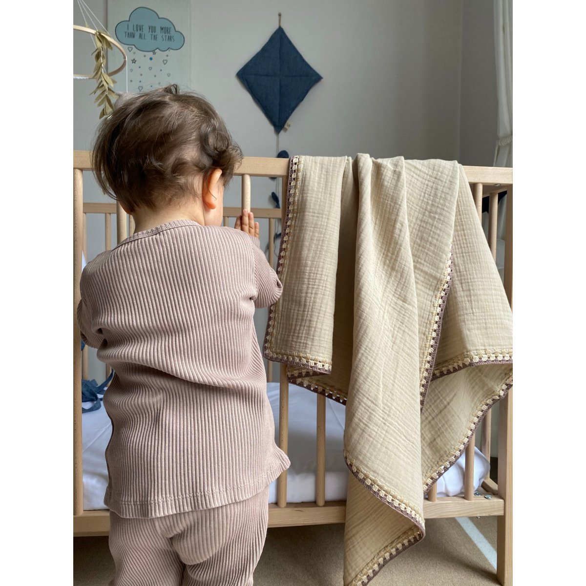 MOUSSELINE deken gehaakt