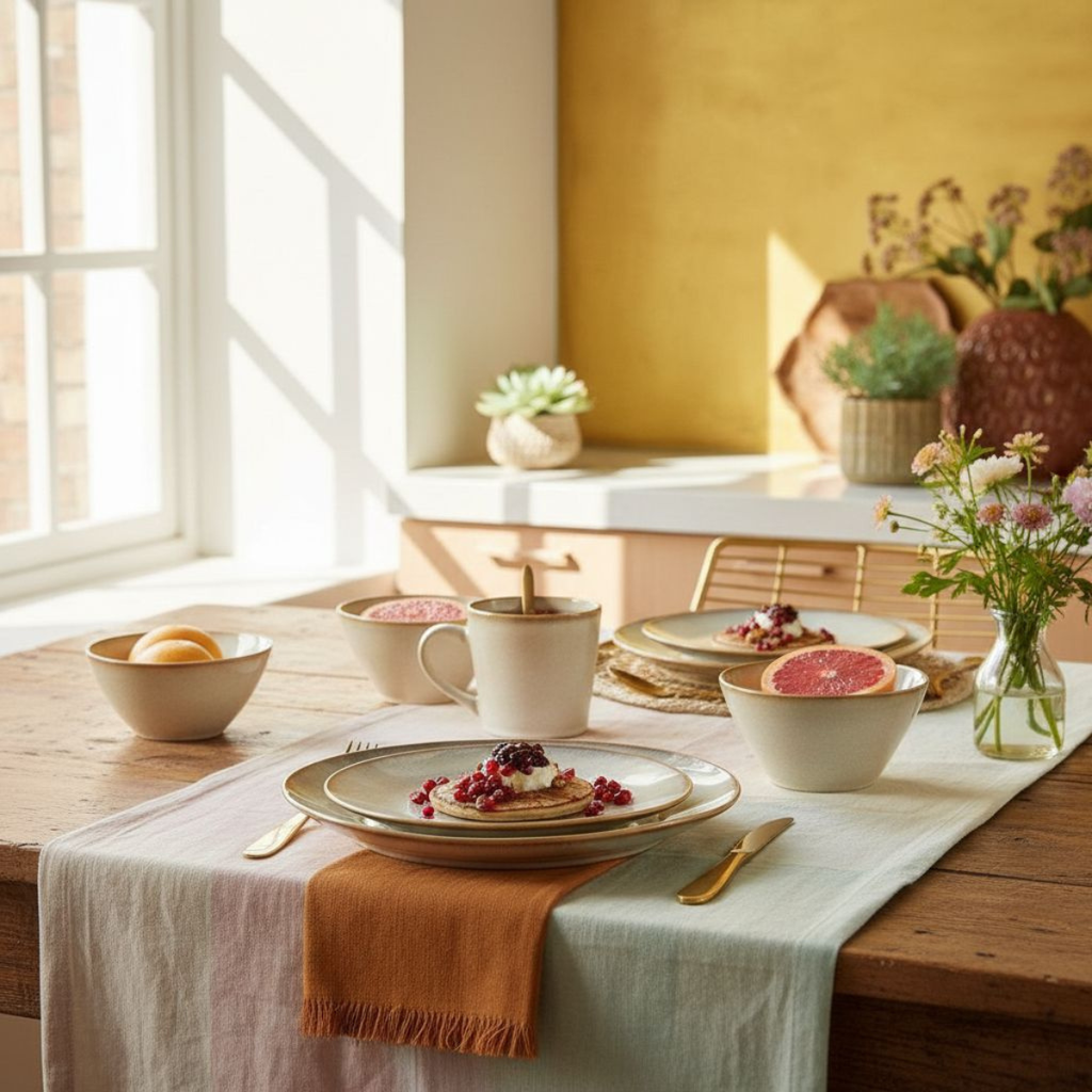 Servies set Racco Beige Mica Decorations