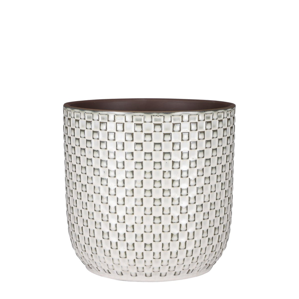 Daan Bloempot - H21 x Ø22 cm - Wit