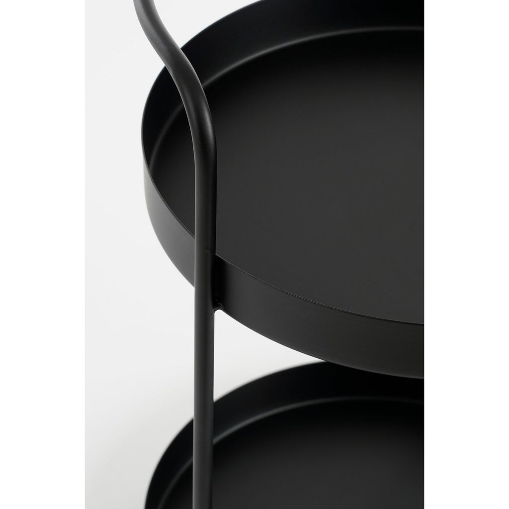 Stanli Etagère 2-Laags - H35 x Ø25 cm - Metaal - Zwart