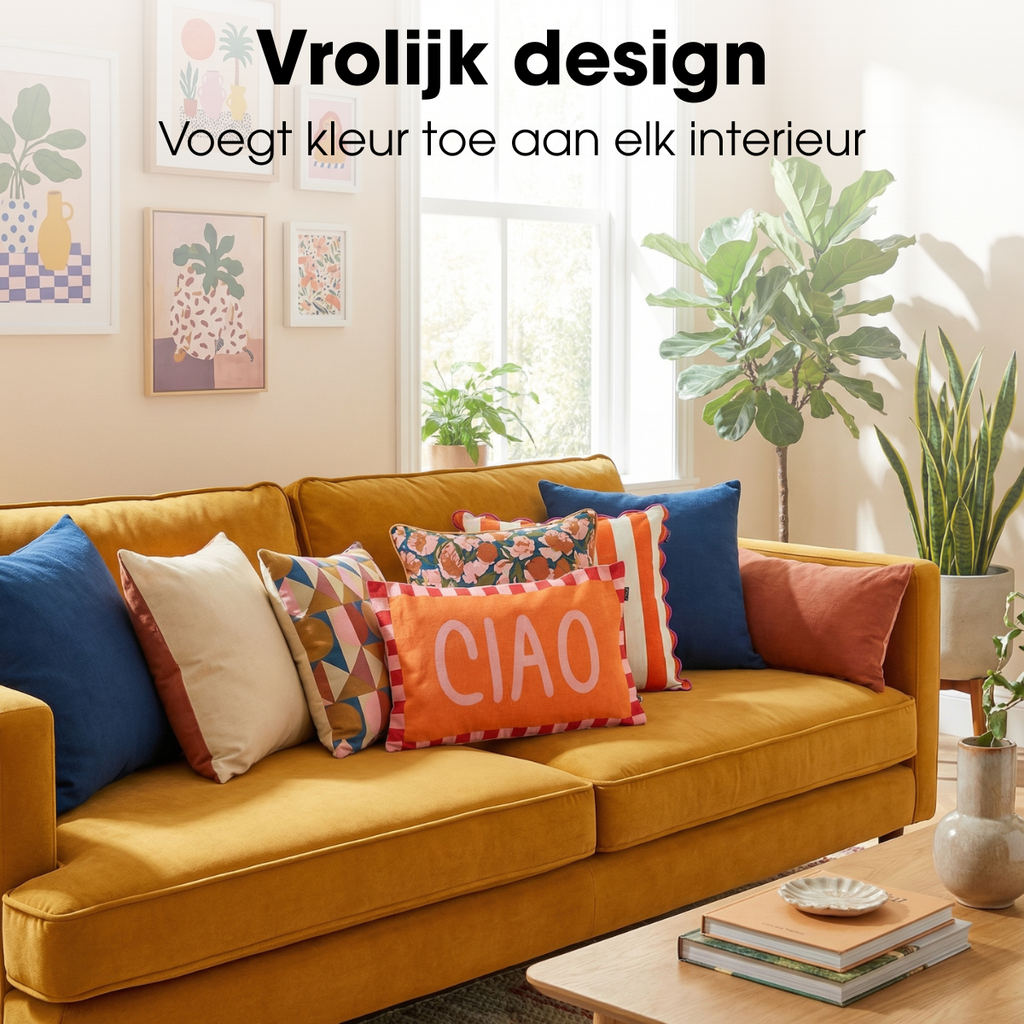 Sierkussen  Oranje Mica Decorations