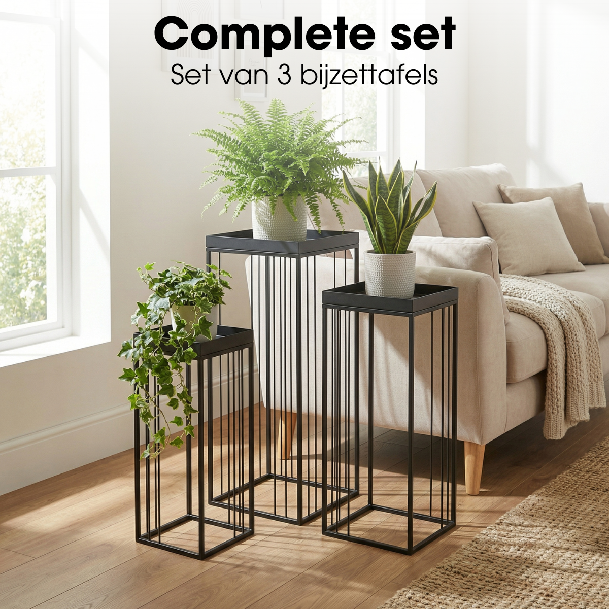 Bijzettafel Beth Zwart Mica Decorations