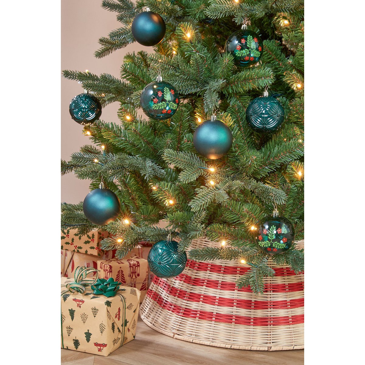 Kerstballen set  Groen Mica Decorations