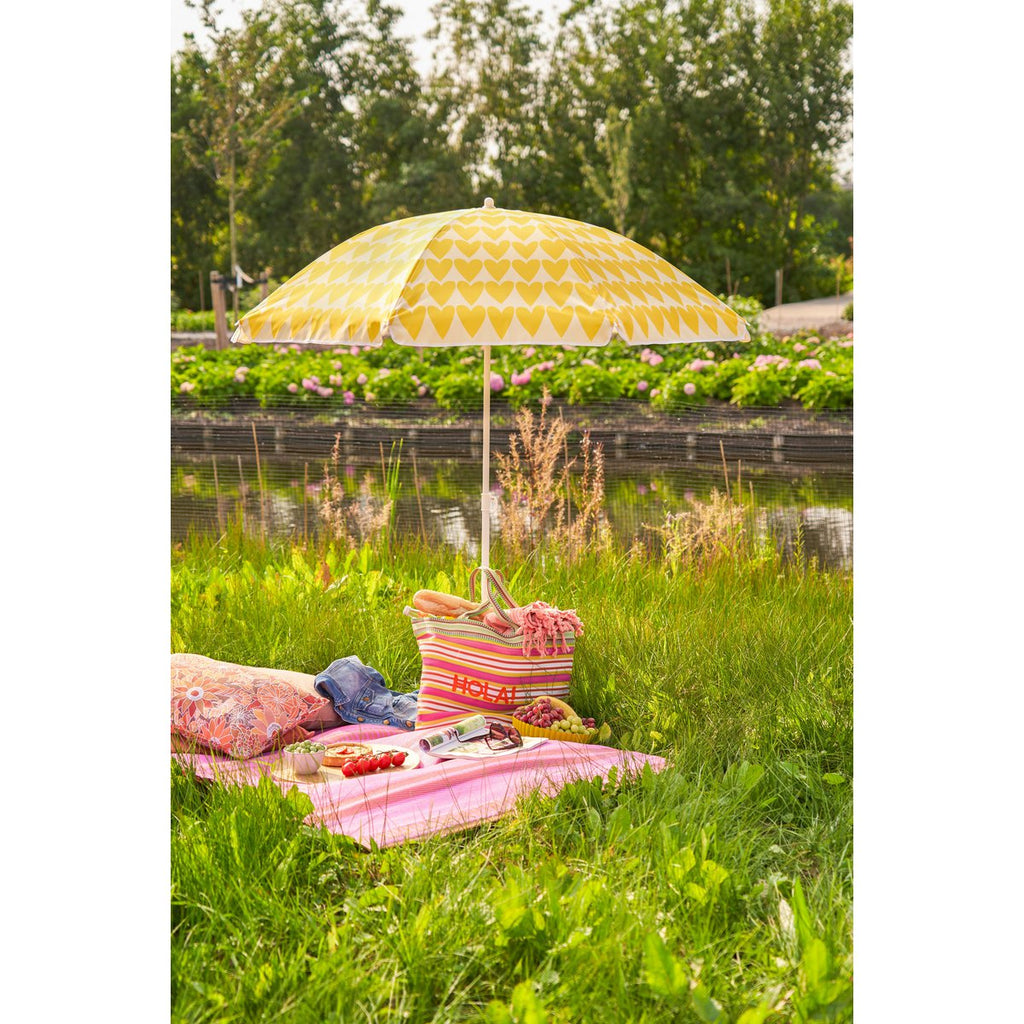 Heart Strandparasol - H180 x Ø160 cm - Geel