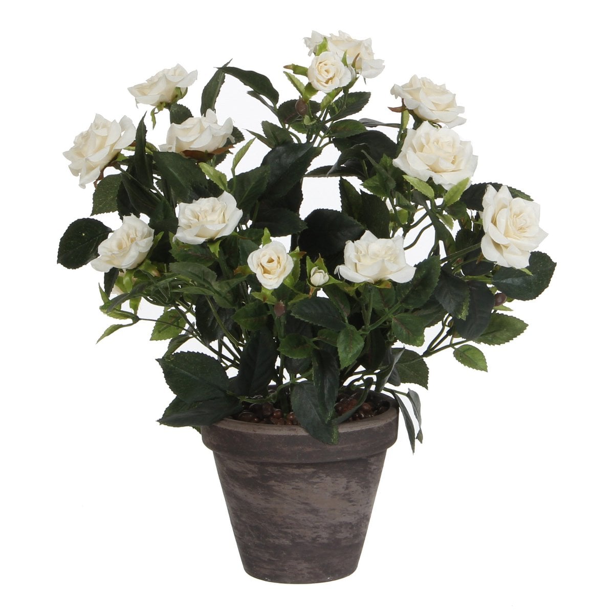 Kunstplant Rosebush Wit Mica Decorations