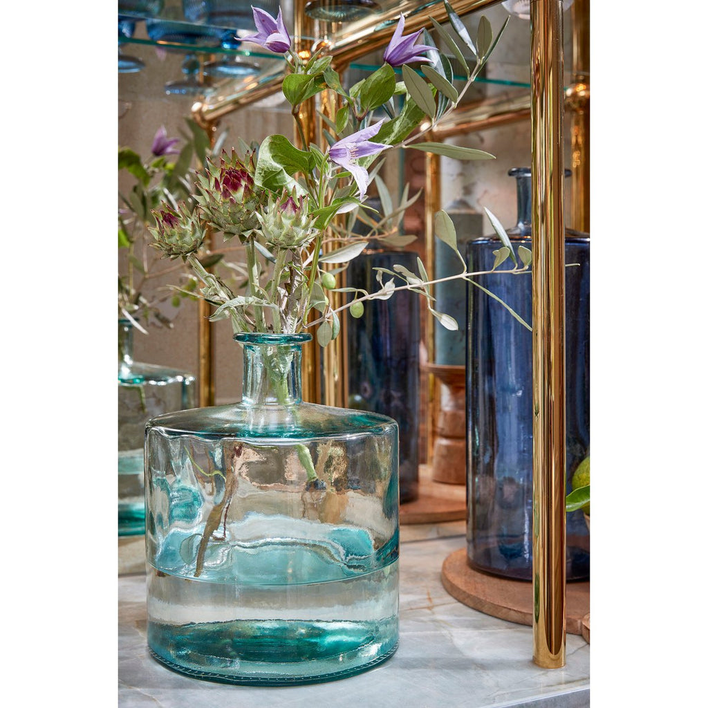 Guan Fles Vaas - H26 x Ø21 cm - Gerecycled Glas - Transparant