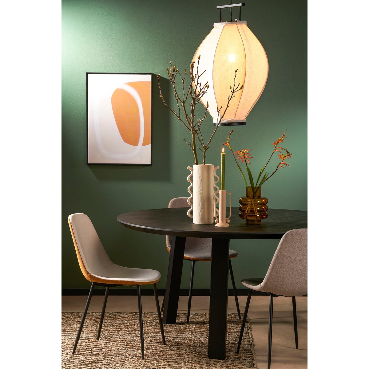 Pego Hanglamp - H73 x Ø54 cm - Linnen - Off-white